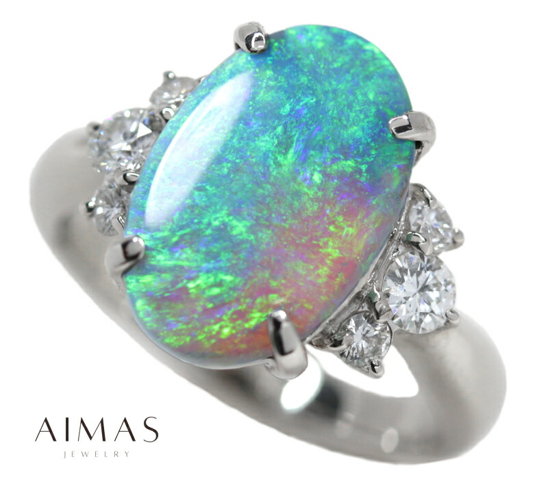 楽天市場】ブラックオパール 3.62ct リング 13号 PT900 プラチナ 指輪