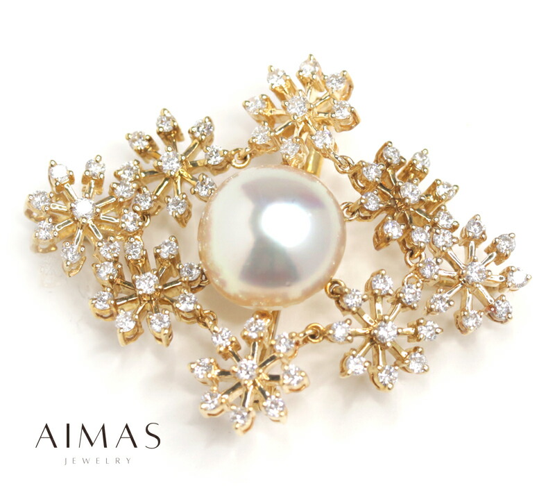 k18 pt900 花ブローチ ジェムラインジャパン - 公式サイト - / K18/Pt900 揺れる フラワー