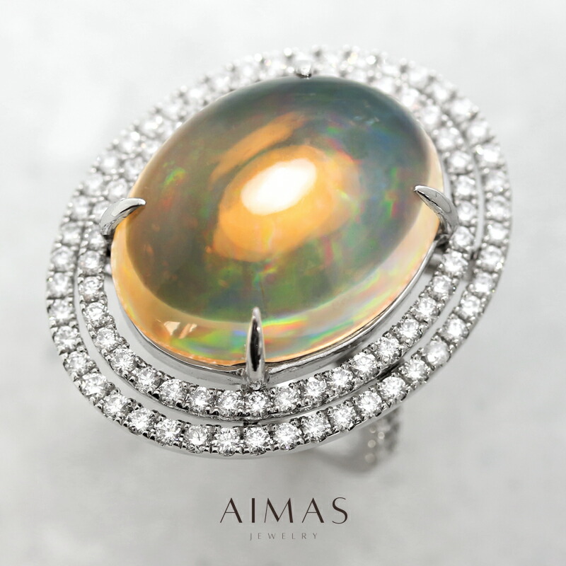 オパール&ダイヤモンド　プラチナリング　11号 楽天市場】オパール 3.08ct リング 11号 PT900 プラチナ
