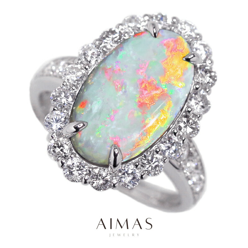 楽天市場】【ｾｰﾙ】ホワイトオパール 3.64ct リング 12号 PT900