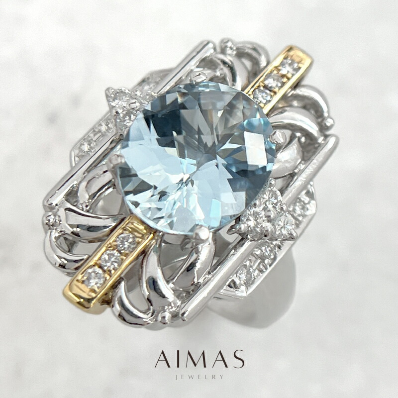 楽天市場】アクアマリン 21.33ct リング 12号 PT900 プラチナ