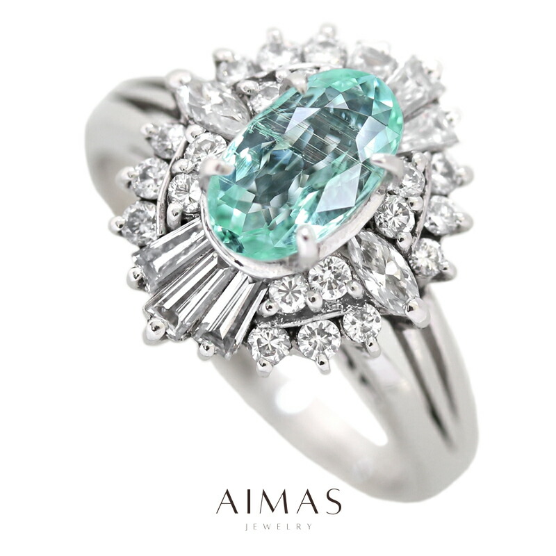 楽天市場】ブラジル産パライバトルマリン 0.48ct リング PT900