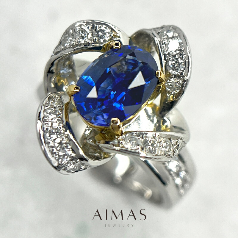 楽天市場】ロイヤルブルーサファイア 1.03ct リング 10号 K18YG