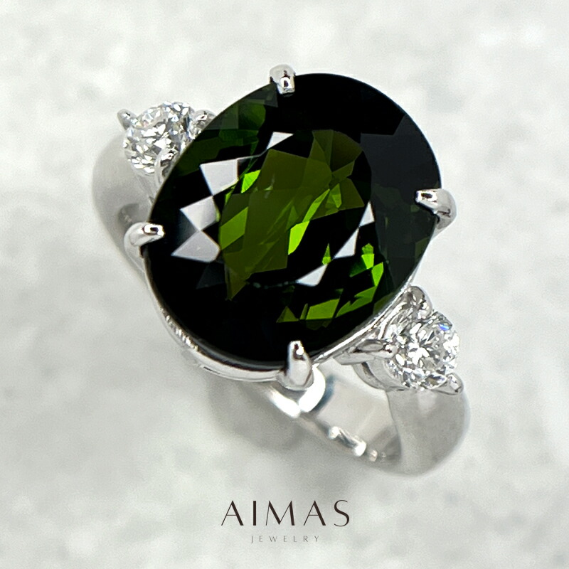 楽天市場】グリーントルマリン 11.08ct リング 17.5号 PT900