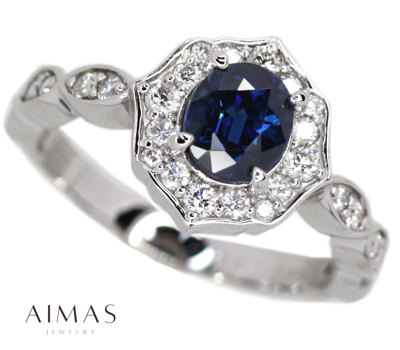 8号サファイアとダイヤ、オーバルミックスカットリングPt900プラチナ✨ Pt900 プラチナ リング サファイア2.34ct ダイヤモンド0.42ct