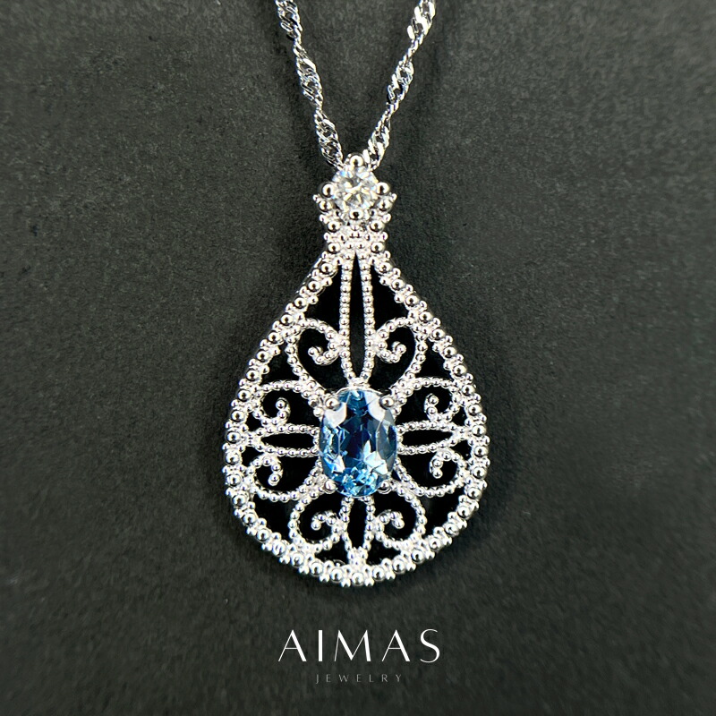 ネックレストップ アクアマリン 楽天市場】☆2/15 ゾッカイ アクアマリン ネックレス K18 ホワイト