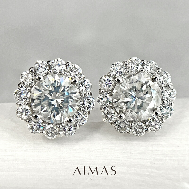 楽天市場】メインダイヤモンド 0.731ct(I SI2)/0.737ct(I I1) ピアス 