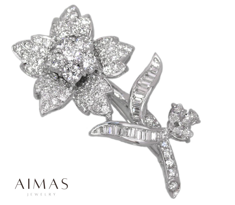 K18WG スターダイオプサイド ルビー ダイヤ シードパール ブローチ トップ K18WG スターダイオプサイド ルビー ダイヤ シードパール ブローチ