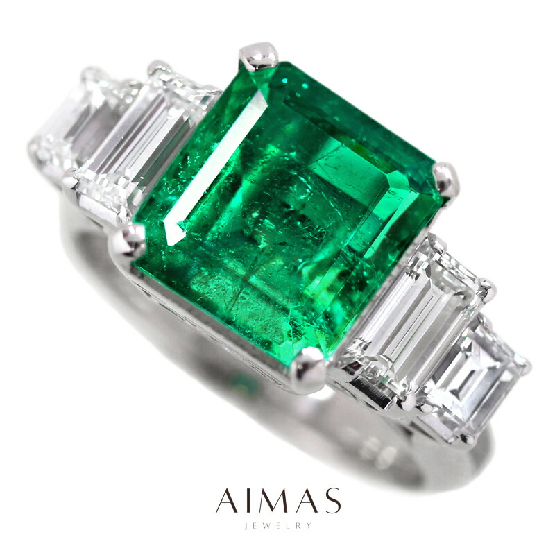 楽天市場】コロンビア産エメラルド ビビッドグリーン 5.84ct リング 16