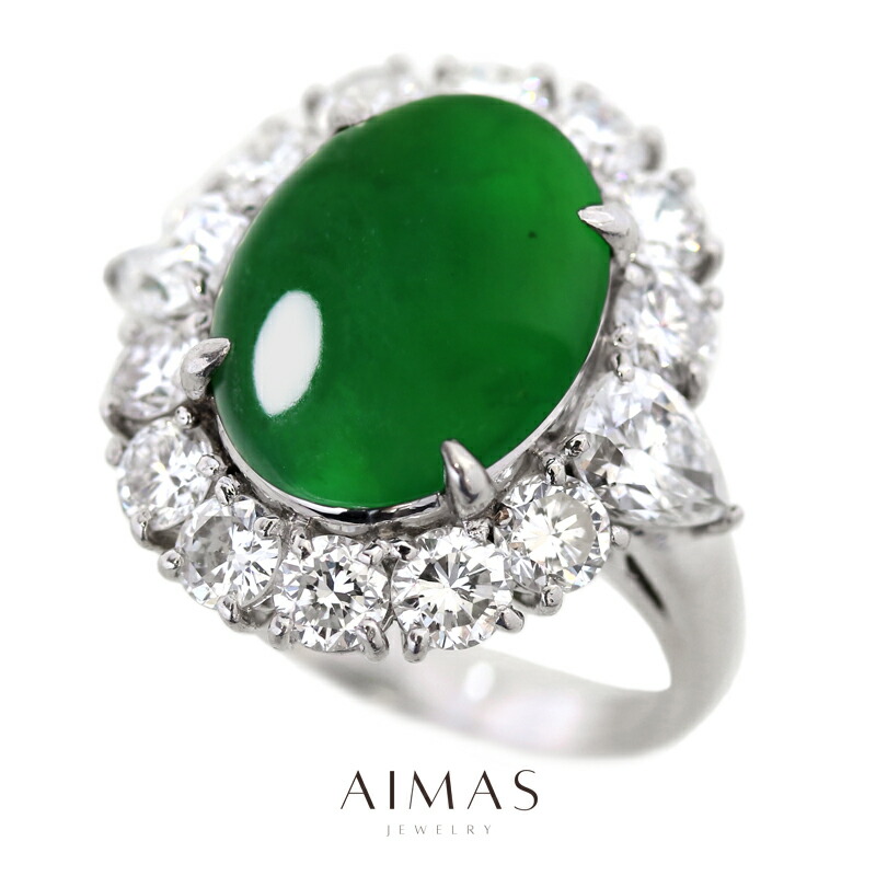 チェンユ 天然翡翠＆ダイヤモンド リング size13 チェンユ 天然翡翠＆ダイヤモンド リング size13 チェンユ 天然翡翠