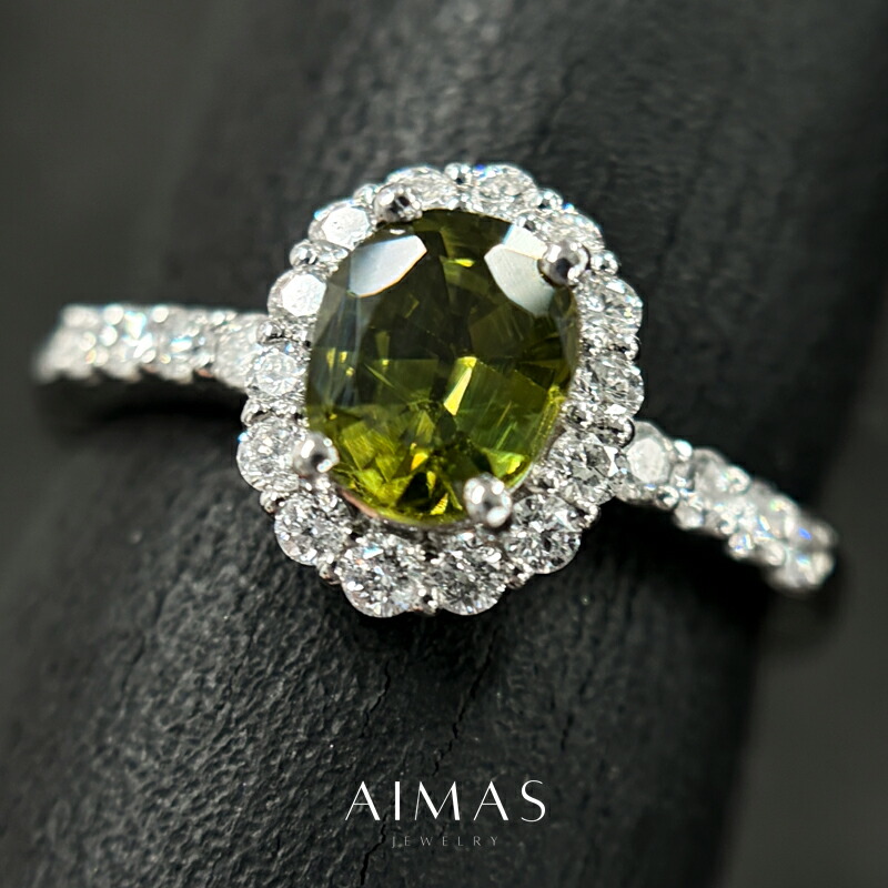 楽天市場】グリーンガーネット 0.5ct リング 7号 PT900 プラチナ