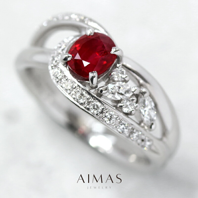 楽天市場】ミャンマー(ビルマ)産ルビー 1ct リング 12号 PT900