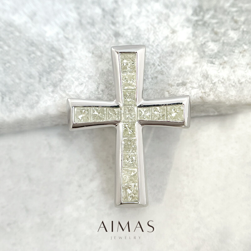 イエローダイヤモンド 2.4ct ペンダントトップ PT900 プラチナ クロスモチーフ 十字架 プリンセスカット シンプル イエローダイヤモンドペンダントトップ クロスペンダントトップ ダイヤペントップ 4月誕生石 金剛石 【中古】【ジュエリー】【送料無料】RLJ.A 109,890円