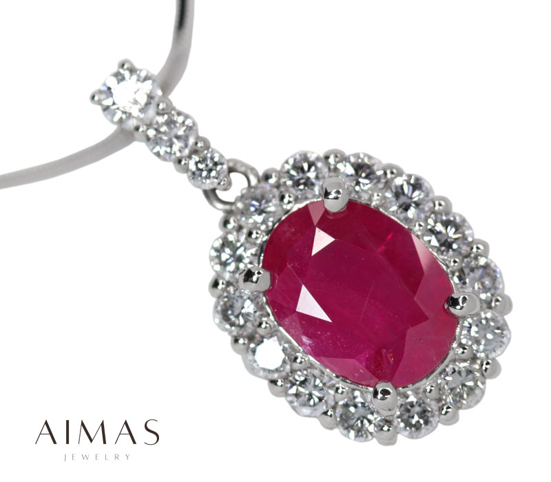 プラチナ900 850 天然ルビー　1ct ダイヤモンド　NC 専用 楽天市場】ルビー 1.23ct ネックレス PT900/850 プラチナ