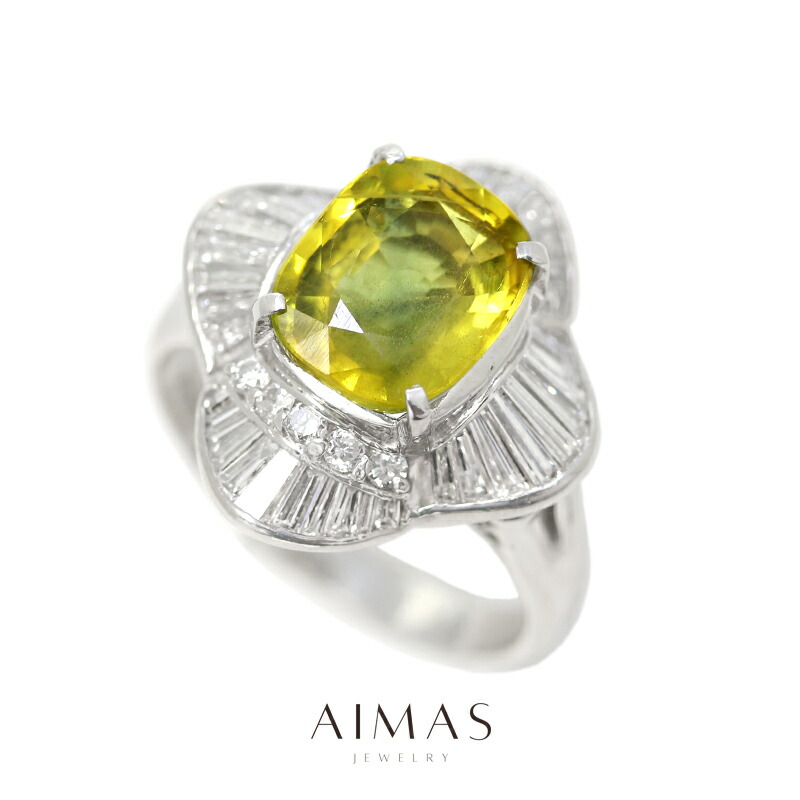 楽天市場】イエローサファイア 3.185ct リング 12.5号 PT900 プラチナ