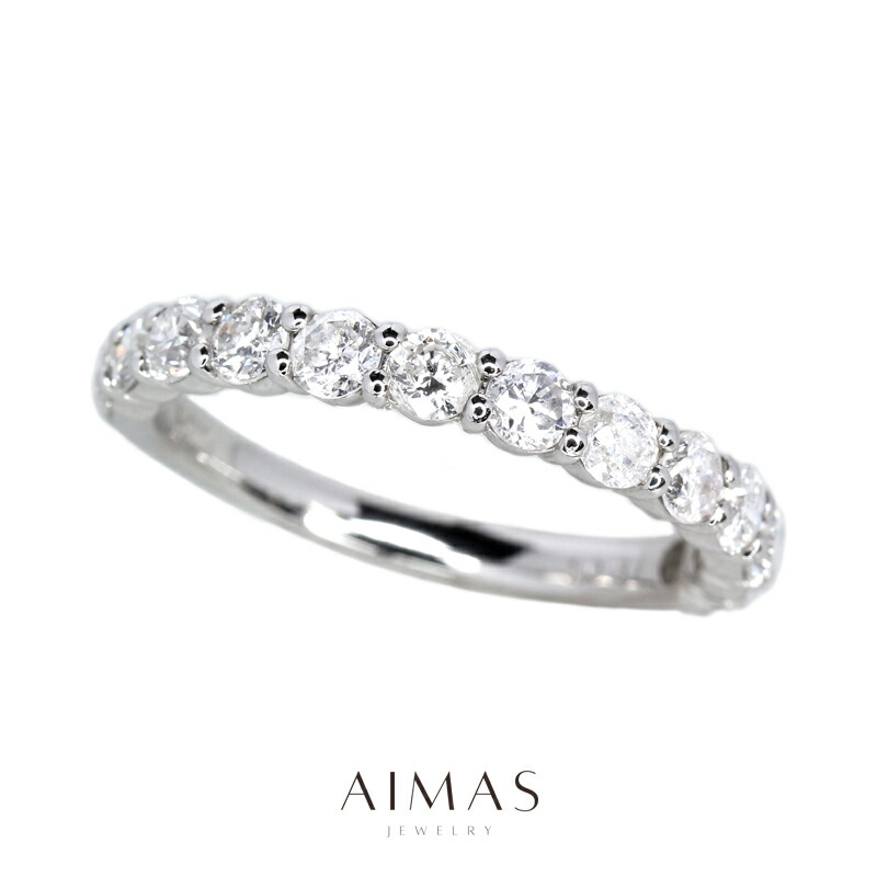 楽天市場】ダイヤモンド 1ct ハーフエタニティーリング 9号 PT950