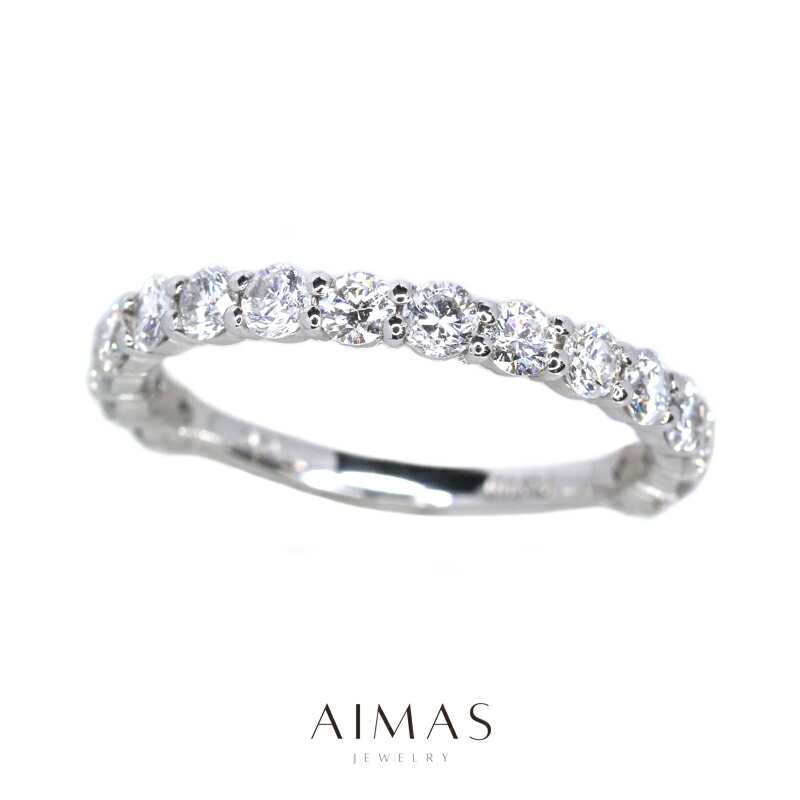 楽天市場】ダイヤモンド 1ct ハーフエタニティーリング 9号 PT950