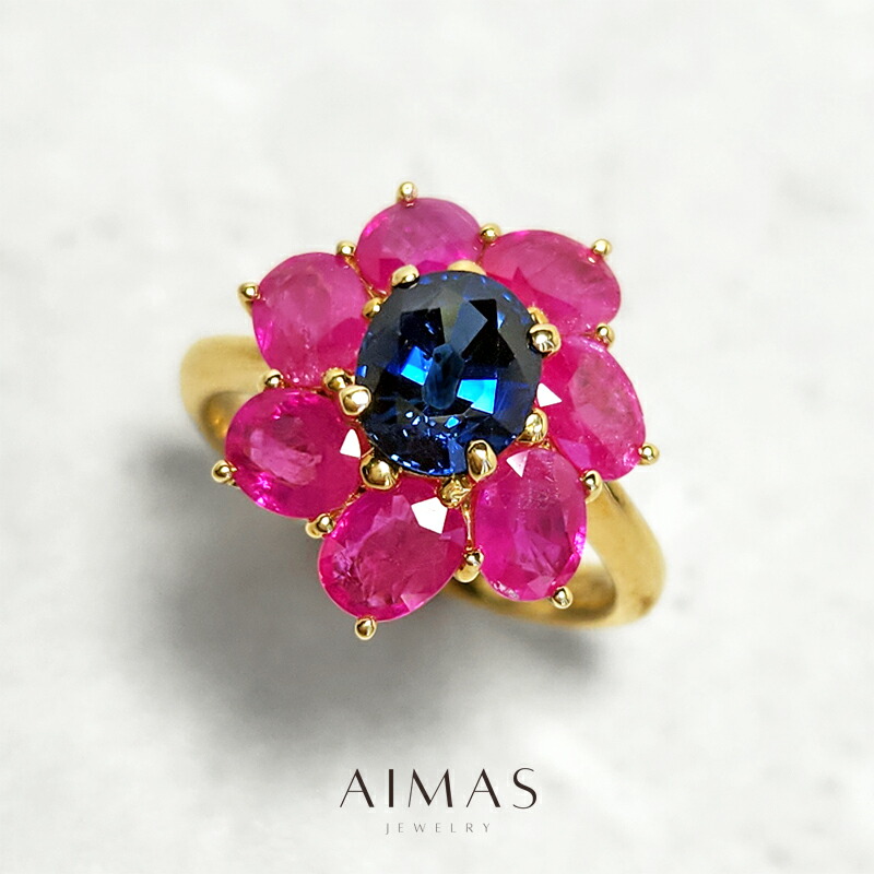 楽天市場】ブルーサファイア 1.7ct リング 17号 K18YG イエロー