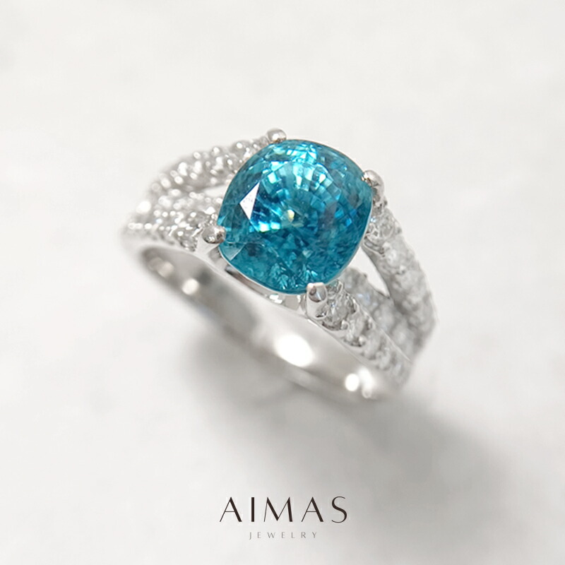 楽天市場】ブルージルコン 4.93ct リング 17号 PT900 プラチナ