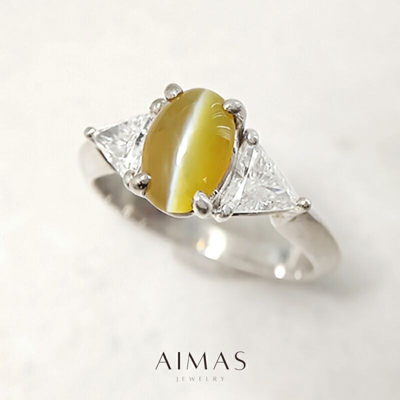 楽天市場】クリソベリルキャッツアイ 3.39ct リング 11.5号