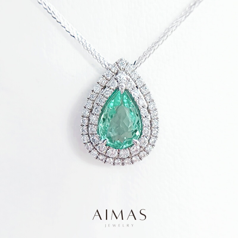 楽天市場】パライバトルマリン 0.405ct ペンダントトップ PT950