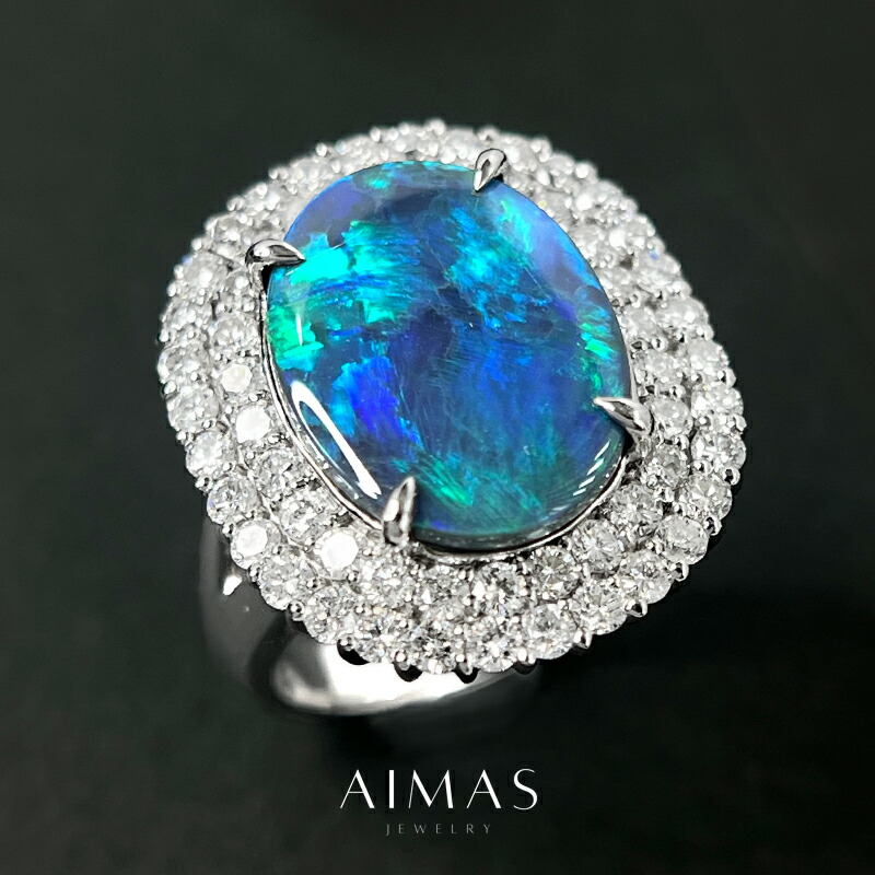 オパール　プラチナ　リング 14号 netrebirth_es220312htc01