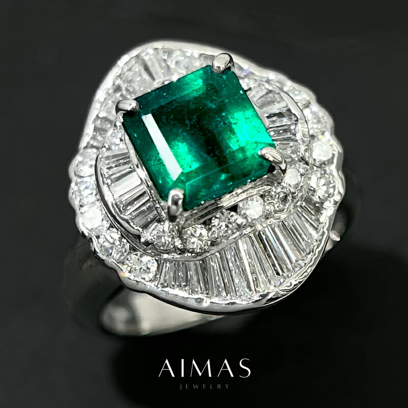 楽天市場】ザンビア産ビビッドグリーンエメラルド 1.03ct リング 10号