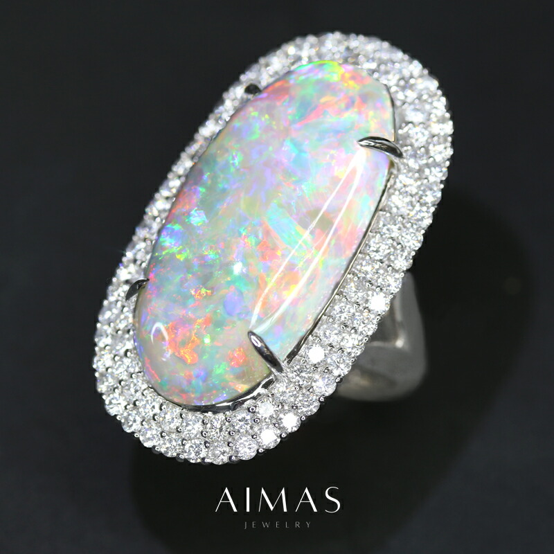 楽天市場】オパール 3.08ct リング 11号 PT900 プラチナ