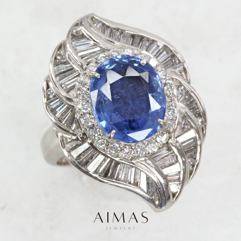 楽天市場】【ｾｰﾙ】非加熱ブルーサファイア 4.174ct リング 12.5