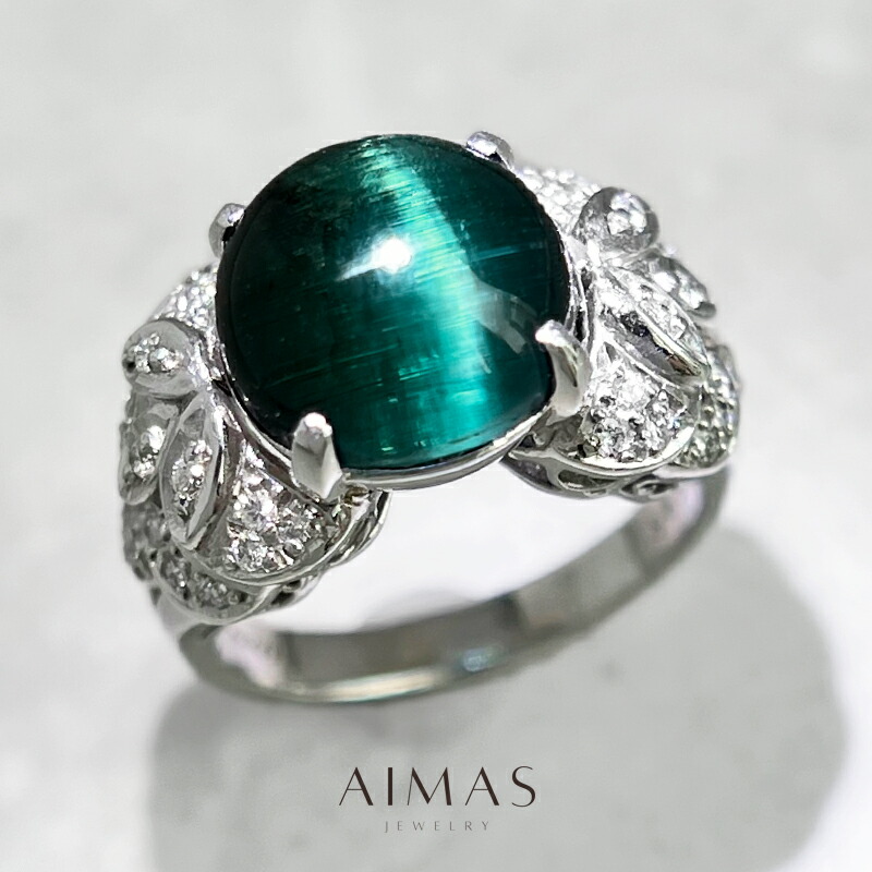 楽天市場】【ｾｰﾙ】アクアマリンキャッツアイ 3.18ct リング 12号