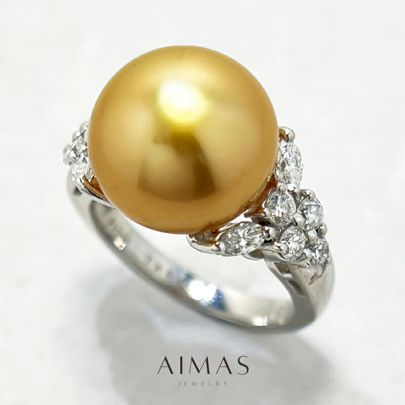 楽天市場】【MIKIMOTO】ミキモト ゴールデンパール 12.2mm リング 19.5