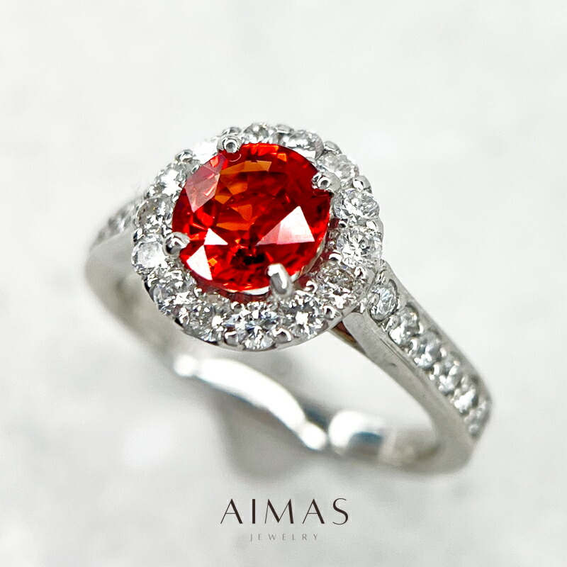 楽天市場】スリランカ産非加熱オレンジサファイア 5.07ct リング 12号