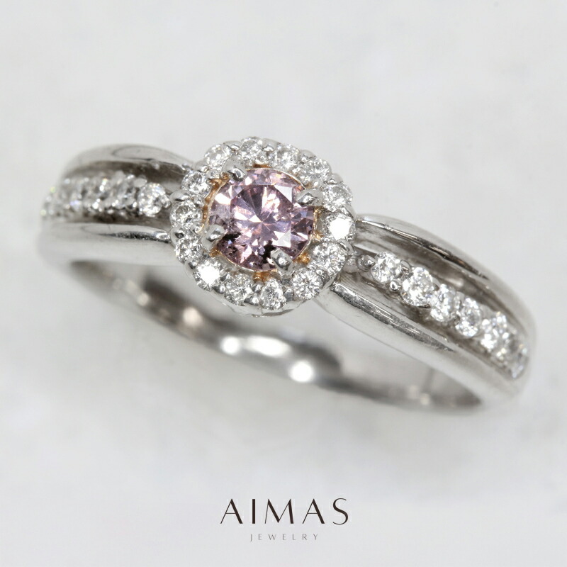 楽天市場】ピンクダイヤモンド 0.161ct リング 12号 PT900 プラチナ