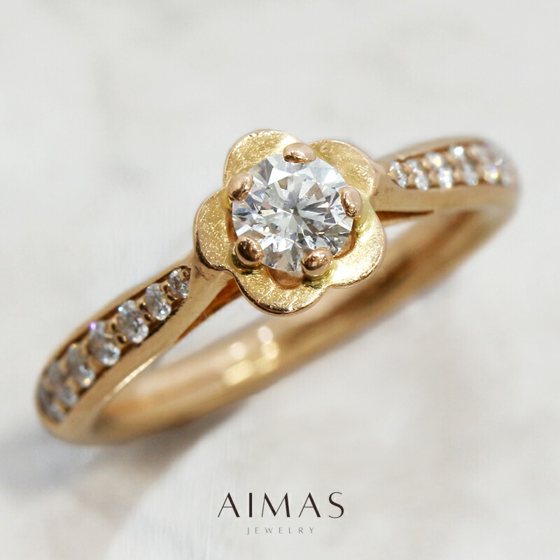 B080105) CHANEL カメリア ハーフ エタニティ 750 リング 楽天