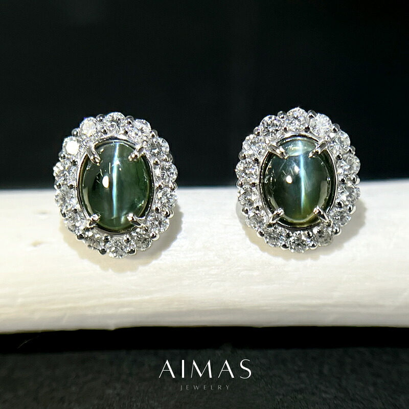 楽天市場】アレキサンドライトキャッツアイ 0.98ct/0.98ct ピアス 