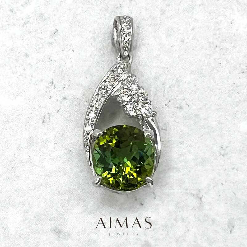 【美品】PT900 グリーンサファイア0.437ct リング グリーンサファイア ブリリアントカットダイヤモンド リング