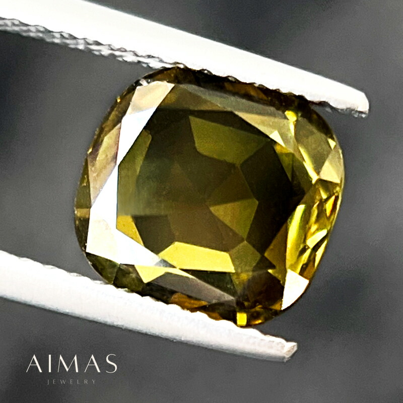 クリソベリル 2.65ct ルース ◆ クッションカット スクエア 四角 レクタングル クリソベリルルース 2ctアップ 1月誕生石 <ソーティング> 裸石【ルース 送料無料】【製品へのオーダー加工承ります】RLP.TN|アイマス