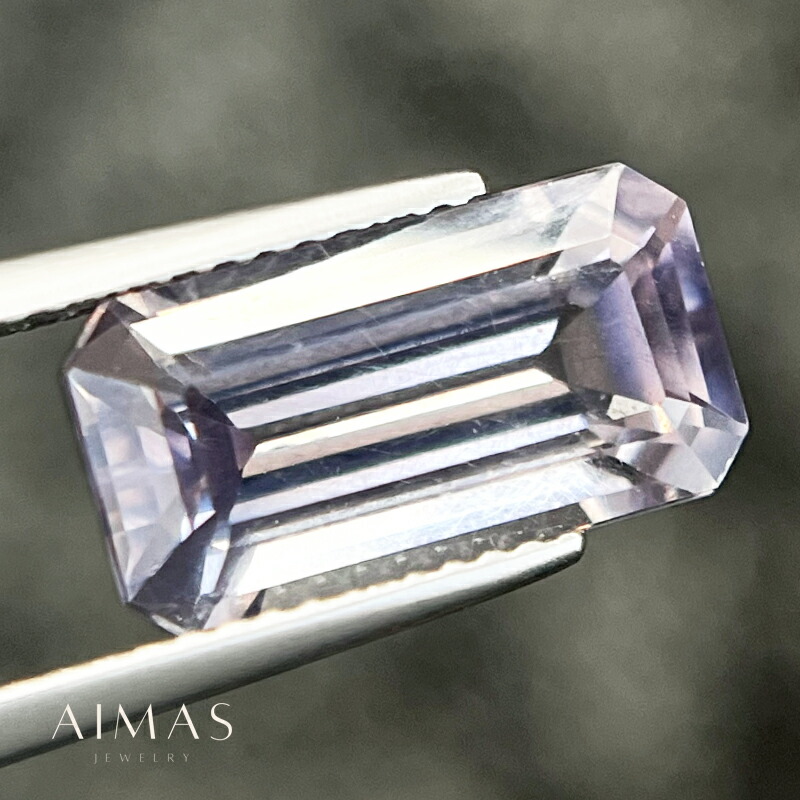 パープルアパタイト 4.87ct ルース ◆ エメラルドカット ステップカット スクエア 長方形 レクタングル ブラジル産 パープルアパタイトルース 4ctアップ 裸石 希少石 レアストーン【ルース 送料無料】【製品へのオーダー加工承ります】RLJE.TN