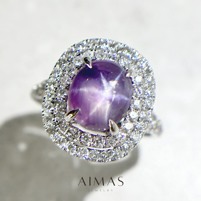 【くまっち】パープルサファイアダイヤモンドリング18金0.96ct くまっち】パープルサファイアダイヤモンドリング18金0.96ct