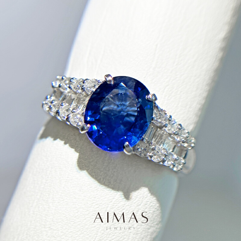 楽天市場】ブルーサファイア 1.09ct リング 19号 PT900 プラチナ