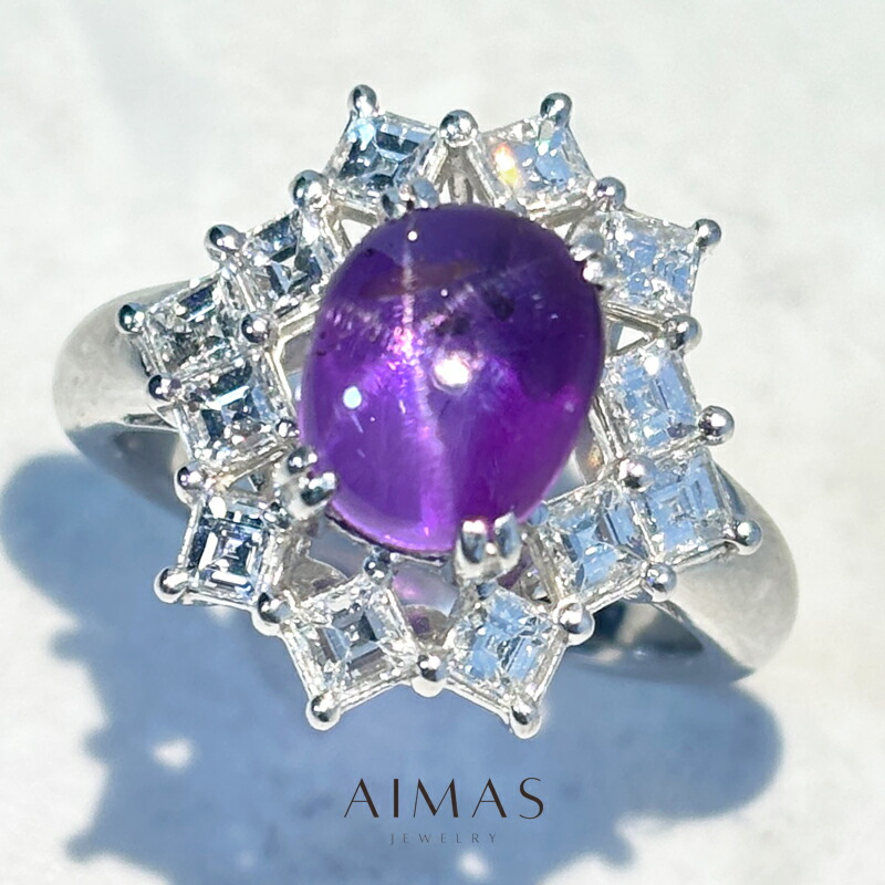 楽天市場】バイオレットスターサファイア 2.27ct リング 13号 PT900