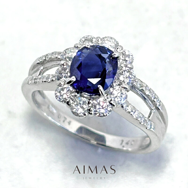 ロイヤルブルーサファイア 1.4ct リング 12.5号 PT900 プラチナ 指輪 ダイヤモンド ダイヤ取り巻き ヘイロー フラワー お花 ロイヤルブルーサファイアリング ギフト プレゼント 1ctアップ 9月誕生石 ＜鑑別書＞【新品】【ジュエリー】【送料無料】RLY.R 169,150円