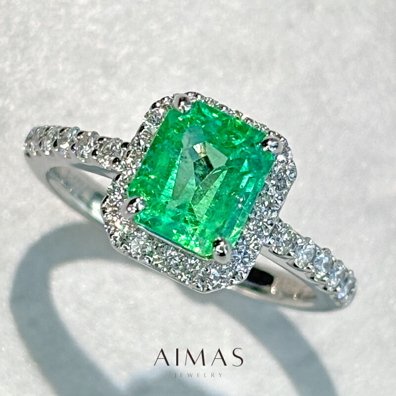 楽天市場】コロンビア産エメラルド 1ct リング 9.5号 PT900/K18YG