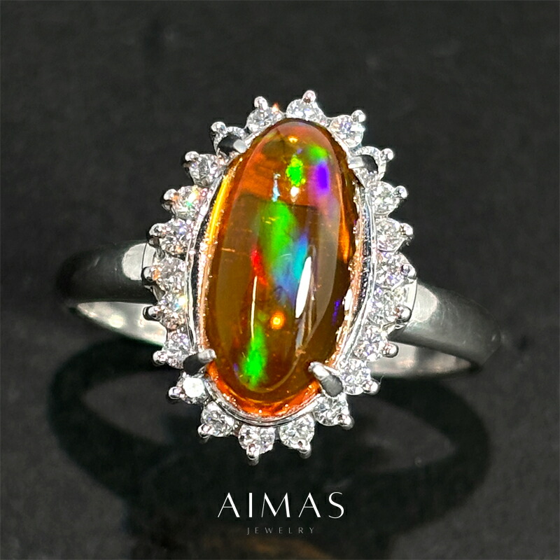 楽天市場】メキシコオパール 4.27ct リング PT900/YG プラチナ