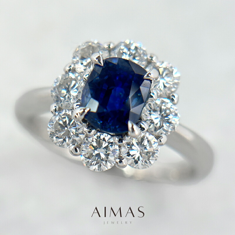 楽天市場】ブルーサファイア 1.315ct リング 12号 PT900 プラチナ