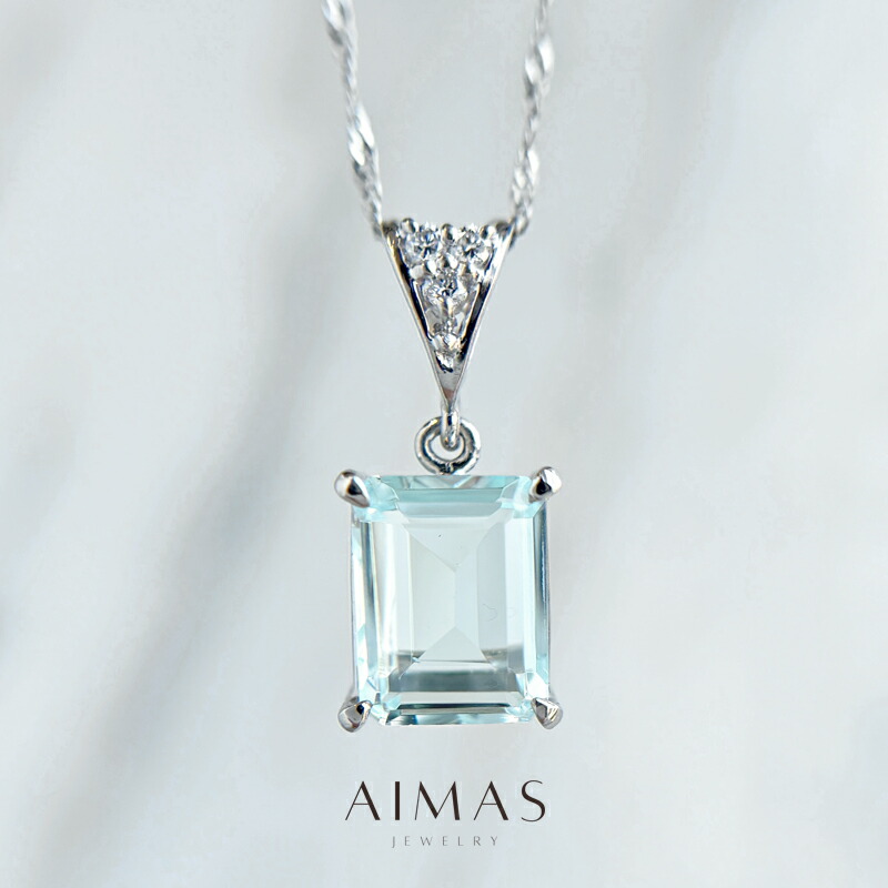 Pt950 Pt850 アクアマリンネックレス プラチナ950 プラチナ850 アクアマリン ネックレス : ジェム