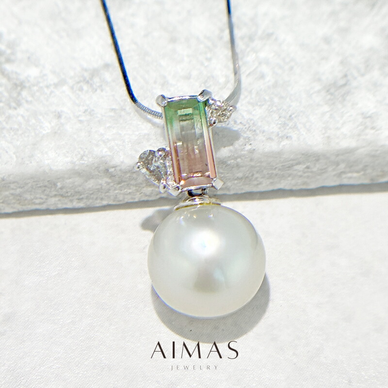 南洋パール13.5ミリダイヤK18 D0.2南洋白蝶真珠ペンダントトップお値下げ 白蝶真珠パールペンダント 13mm ラウンド ゴールド ダイヤ K18YG 1点