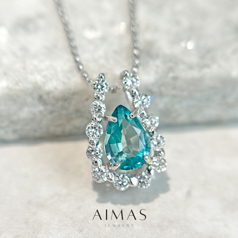 グランディディエライト 0.414ct ネックレス K18WG ホワイトゴールド 18金 ダイヤモンド ペアシェイプ 雫 ティアドロップ ギフト プレゼント 贈り物 ご褒美 レアストーン 希少石 【新品】【ジュエリー】【送料無料】RBE.R