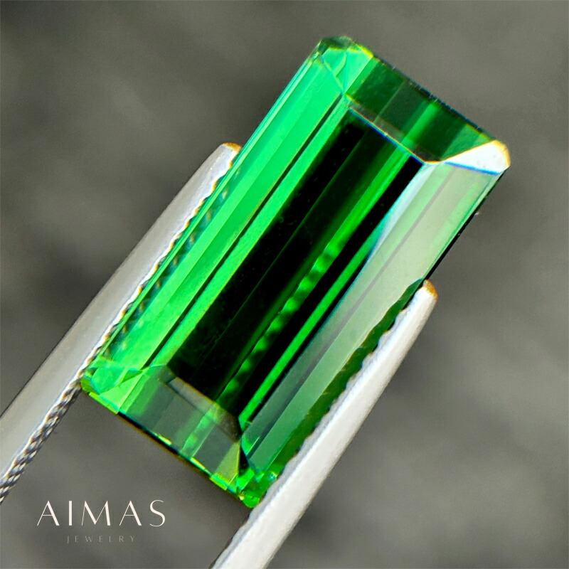 グリーントルマリン 5.51ct ルース ◆ バゲットカット スクエア 長方形 レクタングル 四角 ブラジル産トルマリン グリーントルマリンルース 5ctアップ 10月誕生石 裸石 【ルース 送料無料】【製品へのオーダー加工承ります】RLL.R