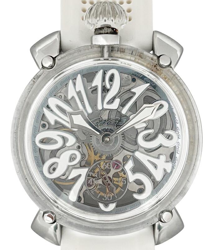 GaGa 手巻き腕時計マニュアーレ48 スモセコ白文字盤 楽天市場】【ウォッチ】 GaGa MILANO ガガ ミラノ マヌアーレ 48